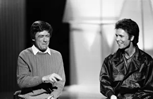 01251 Prints: Mike Yarwood filming his Thames TV Christmas show with Cliff Richard. 11th December 1984