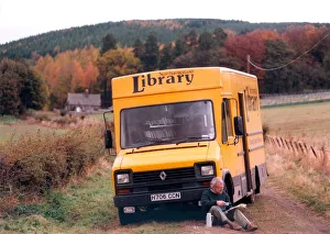 Rural Prints: Mike Yorke, Senior Library Assistant on his round with the mobile library in rural