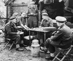 Invasion Prints: Military Government in operation across the Rhine. Lieut. Colonel H