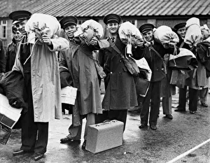 1938 Prints: Militia recruits in the RAF pictured leaving the reception camp at West Drayton in