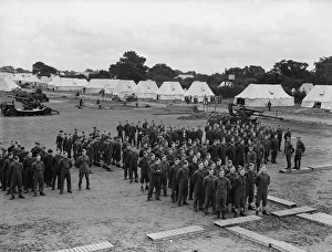 Artillery Prints: Militiamen in training 27th July 1939 On parade at Oswestry camp