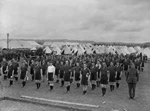 Militiamen in training 27th July 1939 On parade at Oswestry camp
