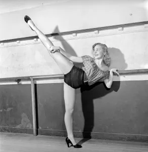 Milk Woman cum Ballerina. Barbara Ferris who by day delivers the milk and the eggs