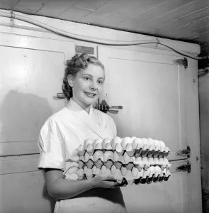 Milk Woman cum Ballerina. Barbara Ferris who by day delivers the milk and the eggs