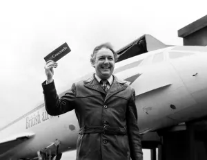 00168 Prints: Millionaire airline owner Freddie Laker pictured at Heathrow airport today January