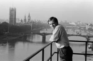 01364 Prints: Millionaire author Jeffrey Archer pictured in his penthouse Embankment flat overlooking