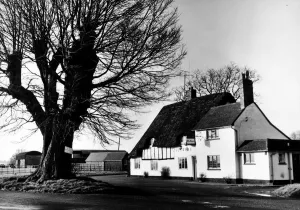 Rural Prints: Milton Keynes, January 1967. The local pub Milton Keynes