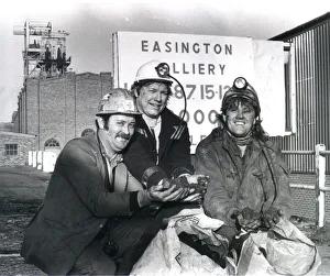 Miners at Easington Colliery, County Durham celebrating the production of their millionth