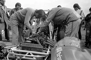 Mechanic Prints: Mini Grand Prix: White City Stadium: Graham Hill sorting out a few performance problems