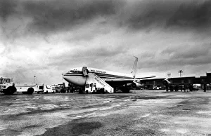 Vacations Prints: A MISR Egyptian Airlines is loaded up before take off at Newcastle Airport