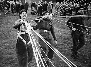 Parachute Prints: Miss A. Maloney a worker at a Ministry of Aircraft Production factory