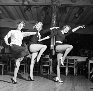 Miss Bluebell of Bluebell girls fame shows new girls Carole Darg (left