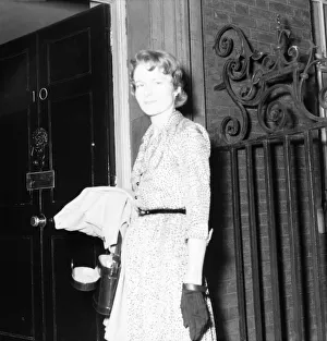 Miss Clarissa Spencer Churchill arrives in Downing Street after her wedding to Anthony