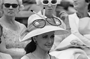Miss Doreen Dawne from Chelsea, wearing a tennis hat at Wimbledon Tennis Championships