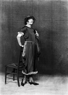 01224 Collection: Miss Hilda Lewis, Britains best dressed woman, seen here modelling a dress trimmed