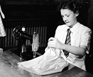 Miss Janet Rumbles of Stenhouse Avenue Edinburgh winner of the National Sewiing