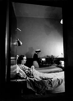 Knitting Prints: Miss Neilson seen here in a maternity ward at University College Hospital