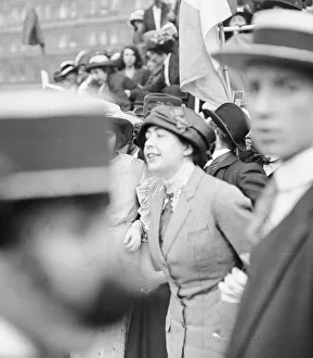 Bowler Hat Prints: Miss Sylvia Pankhurst, youngest daughter of Mrs Emmeline Pankhurst seen here addressing a