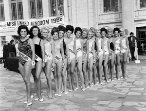 Miss UK 1966. Boxer Brian London judging at Blackpool. 9th August 1966