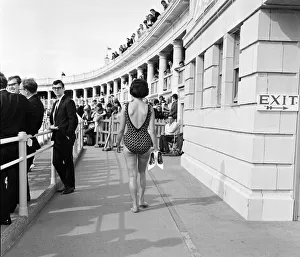 Miss UK 1966. Boxer Brian London judging at Blackpool. 9th August 1966