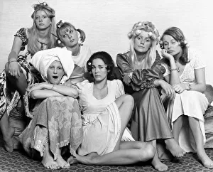 Miss World 1972 entrants from the left Miss South Africa Miss Belgium(in towel