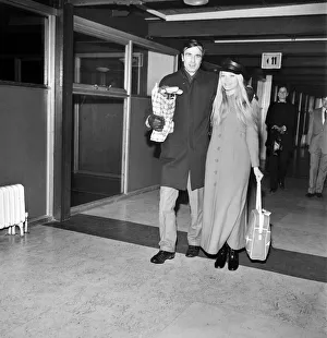 Miss World, alias Eva Rueber-Staier - Miss Austria 20, arrived back in London Airport