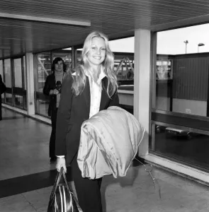 Miss World Prints: Miss World Anneline Kriel of South Africa at Heathrow airport