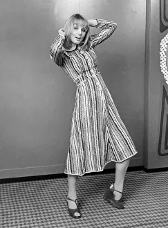 00387 Prints: Miss World, Belinda Green during a fashion shoot for the Evening Chronicle on a visit to
