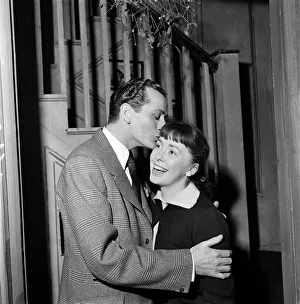 00019 Prints: Mistletoe. Actor Barry Sinclair and Sally Lewis seen here in a scene from the play