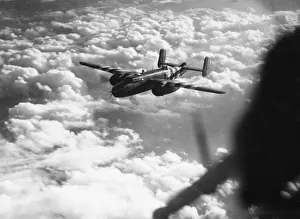 01455 Prints: Mitchell bombers over France. First medium bomber daylight raid over French