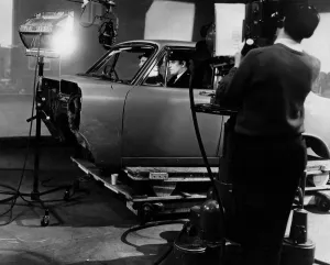00382 Prints: A mock up car is used on the set of the television programme Z Cars by Joseph Brady