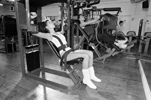 Fitness Prints: Model Andrea Kovic working out at the Covent Garden Fitness Centre. 8th January 1987