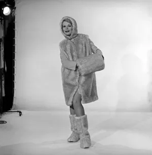 Muff Prints: Model Bianca Foakes seen here modeling matching fur coat