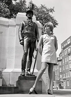Model Bo Bo White modelling a trouser suit which becomes a mini dress in grosvenor