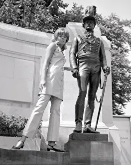 Model Bo Bo White modelling a trouser suit which becomes a mini dress in grosvenor