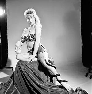 Model Carol Gardener as Eve about to take a bite from the apple. 1960 E421-009