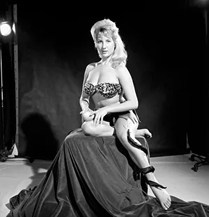 Model Carol Gardener as Eve about to take a bite from the apple. 1960 E421-010