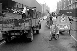 Knickers Prints: Model Carolyn Wright seen here on the streets of London modelling the 1975 Summer