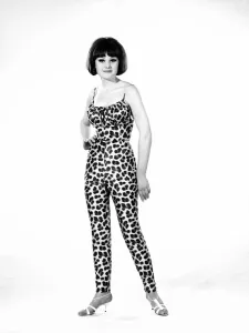 Model, Debbie Attwood, poses in the latest beachwear fashion, Studio Pix, 1963