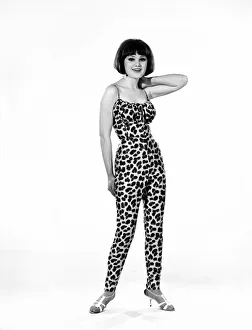 00845 Prints: Model, Debbie Attwood, poses in the latest beachwear fashion, Studio Pix, 1963