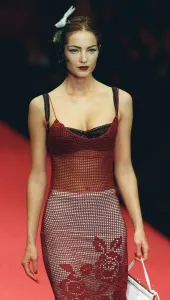 A model displays the latest from Dolce and Gabbanas collection for the autumn / winter