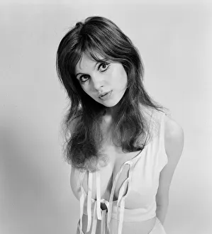 Model and horror film actress Madeline Smith poses in the studio. 25th March 1971