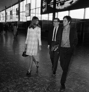 Top model Jean Shrimpton The Shrimp'and her boyfriend Terence Stamp flew to