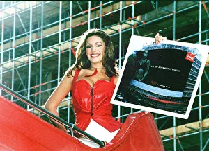 Model Kelly Brook in Londons West End August 1999 promoting the new bra by