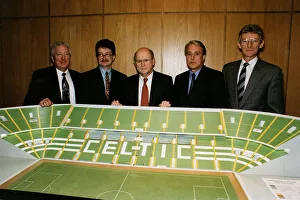 Calm Prints: model of new North stand with Fergus McCann chairman Celtic FC John Keane director