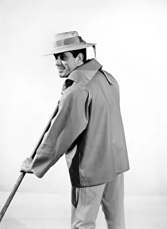 Model Peter Anthony wearing blue sailors shirt 1959
