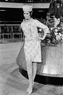00978 Prints: A model at rehearsals for a charity gala Pierre Cardin is giving at the Commonwealth