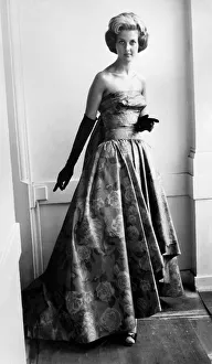 Gown Prints: Model wearing a ball gown for a fashion parade which will be held at the Hyde Park Hotel