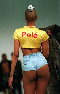 A model wearing Brazilian football inspired design at the BHS Fashion Show June