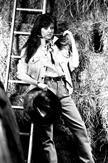 Cowboy Prints: A model wearing Levi 501 denim jeans 4 February 1986